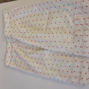 Women's size 2 Odille white red embroidery 100 cotton Polka Dot Cottagecore